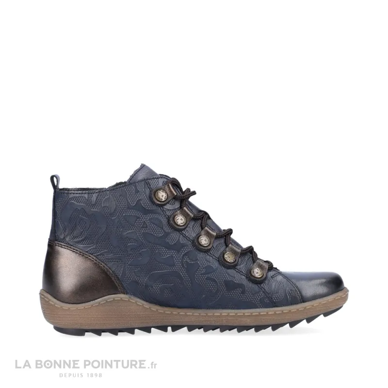 Achat chaussures Remonte Femme Chaussure montante, vente Remonte R1488-14 - Pacifique - Chaussure montante bleue - Femme