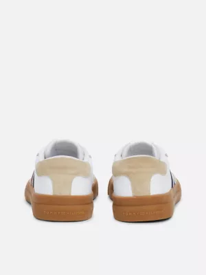 Baskets en cuir multitextures | Blanc | Tommy Hilfiger