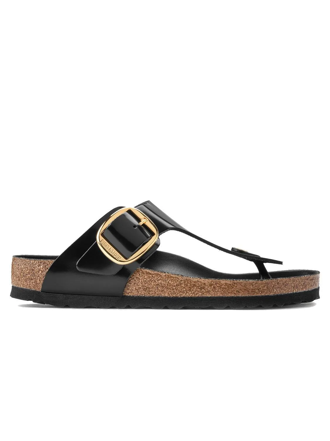 Birkenstock Gizeh Big Buckle Tongs En Cuir Verni Briller En Noir - Achetez À Prix Outlet!