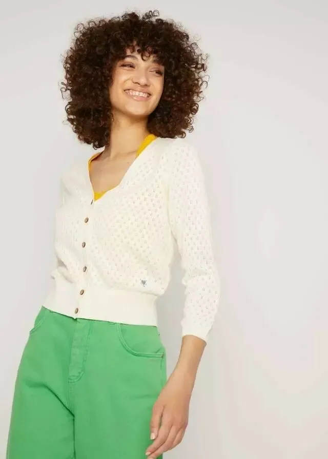 Cardigan ajouré blanc Blutsgeschwister