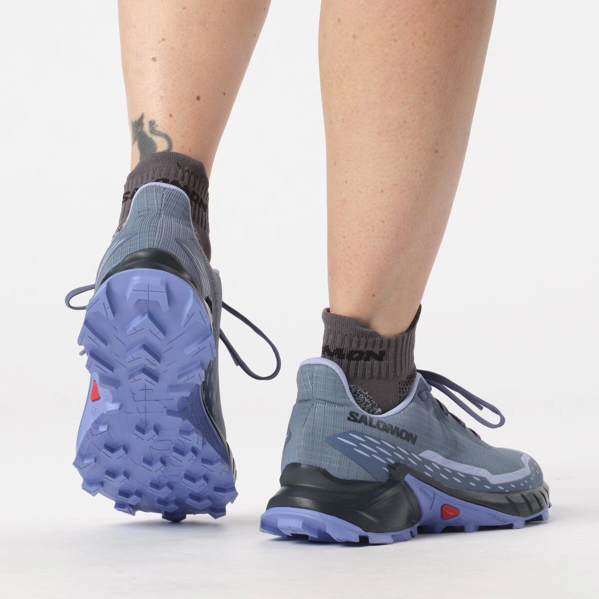Chaussures de Trail Salomon Femme Alphacross 5 Bering Sea Carbon Blue Heron