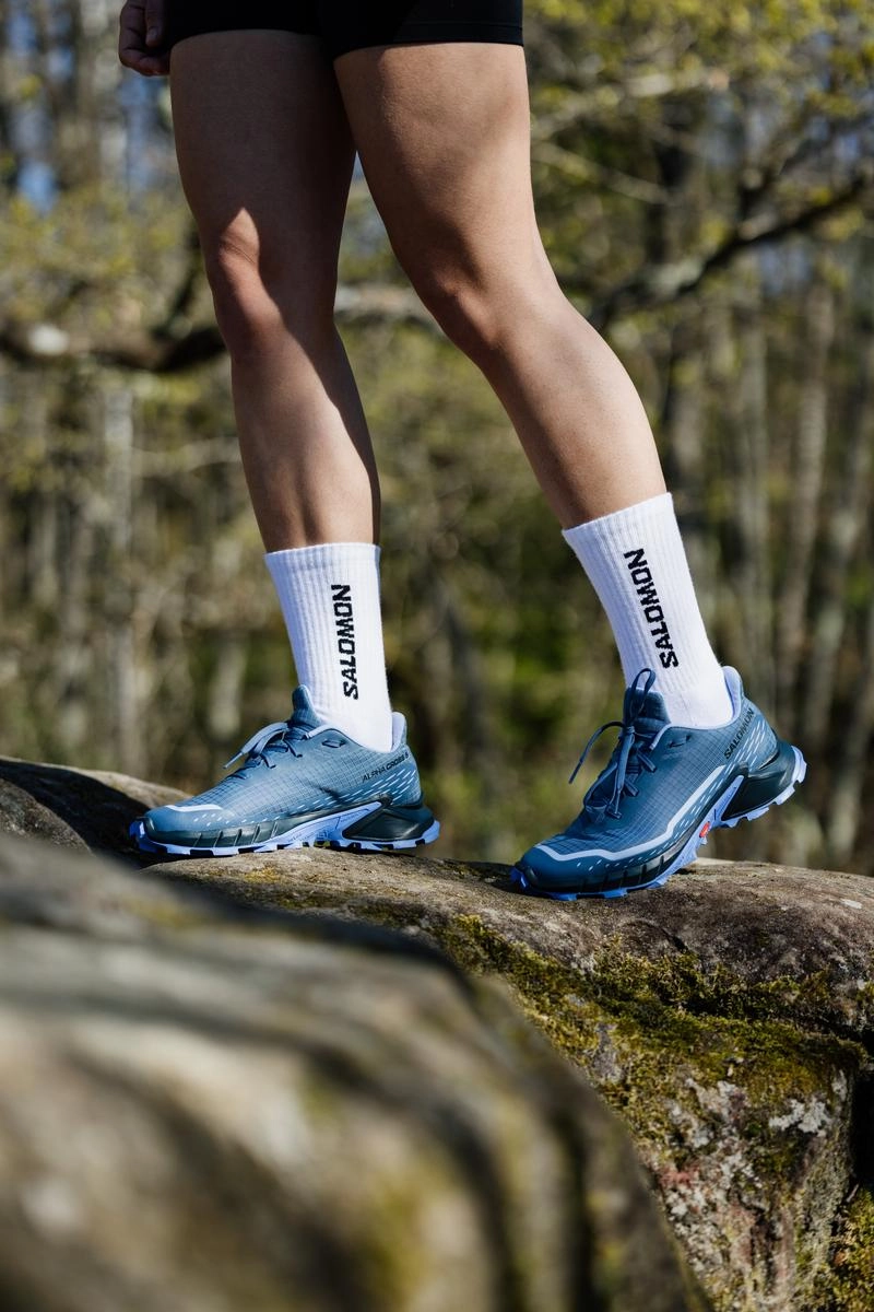 Chaussures de Trail Salomon Femme Alphacross 5 Bering Sea Carbon Blue Heron
