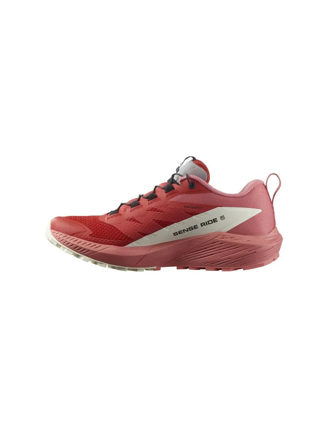 Chaussures de trail Salomon Sense Ride 5 Femmes Rouge/Blanc