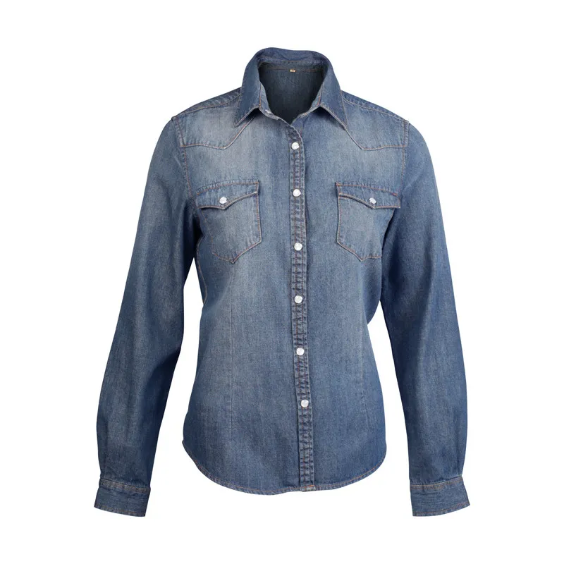 Chemise denim manches longues femme