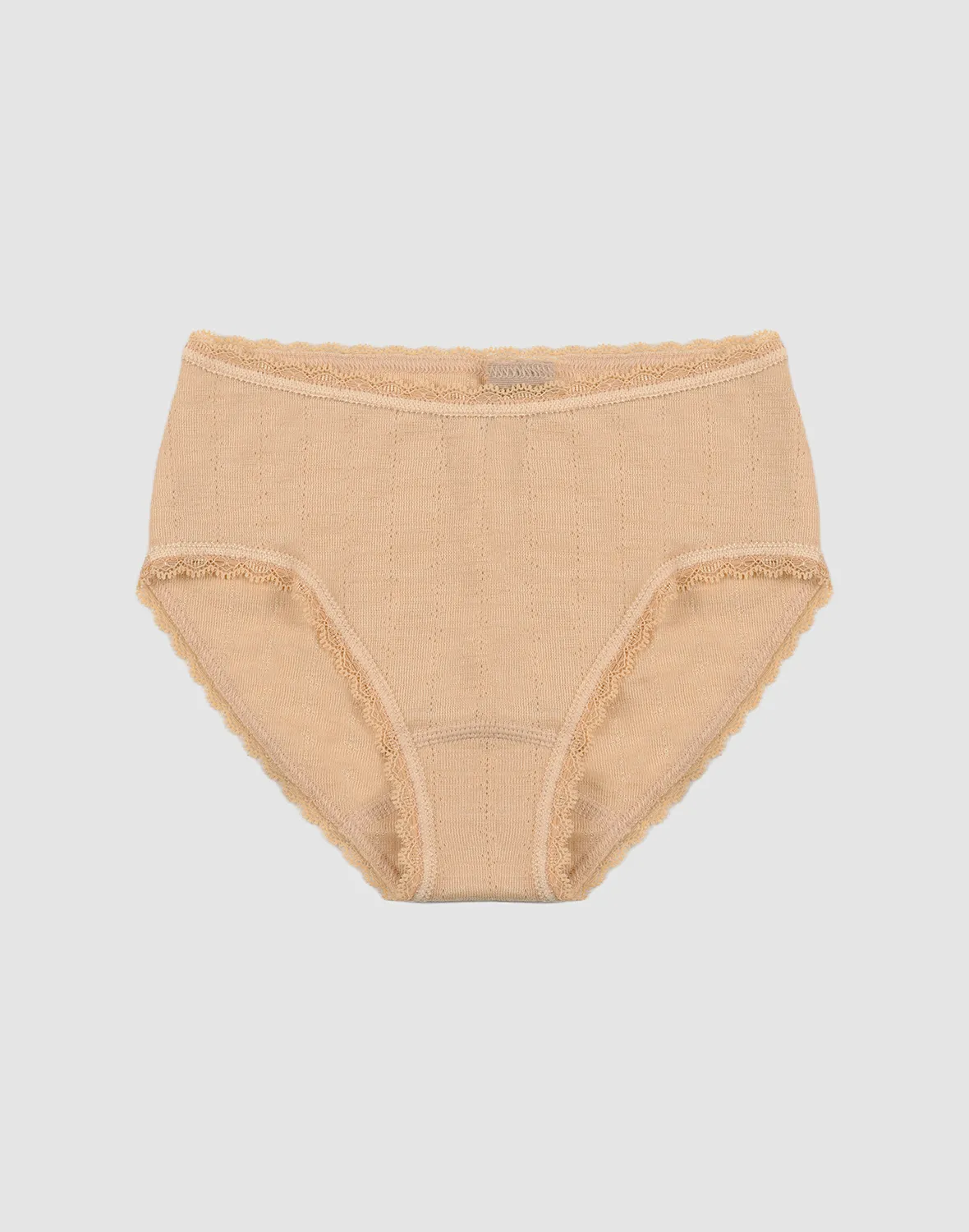 Culotte à motif pointelle en laine mérinos et soie pour enfant