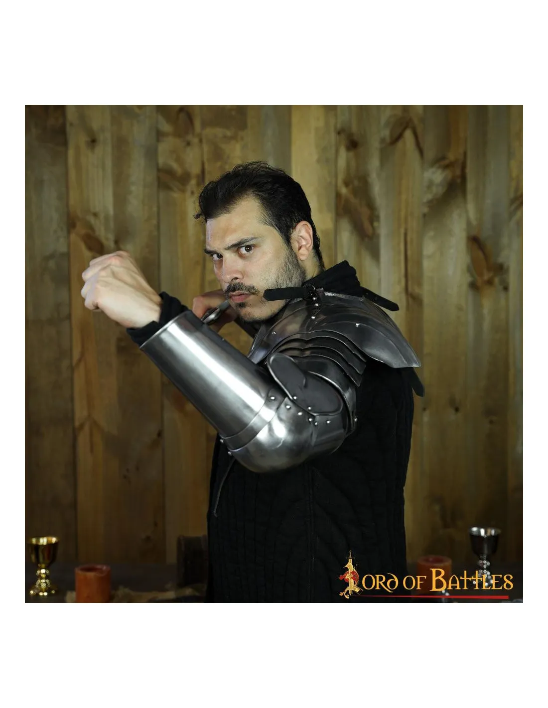 Ensemble d'armures de bras médiévales avec épaulière ⚔️ Boutique Épées