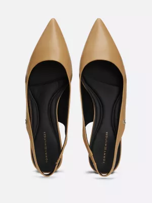Escarpins slingback TH Monogram en cuir | Kaki | Tommy Hilfiger