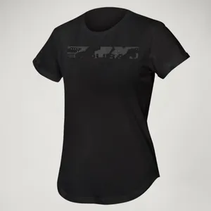 Femmes T-shirt coton biologique motif camouflage One Clan pour femme - Noir
