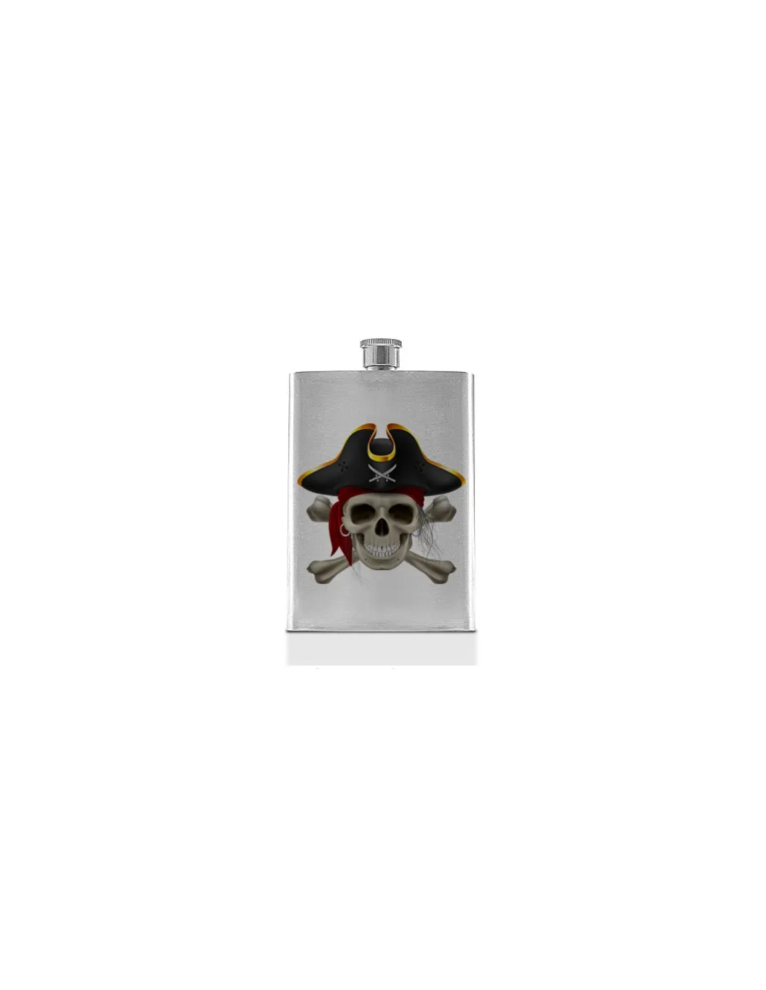 Flasque de crâne de pirate en acier inoxydable ⚔️ Boutique Épées