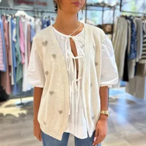 Gilet Sans Manches Coeur Taupe
