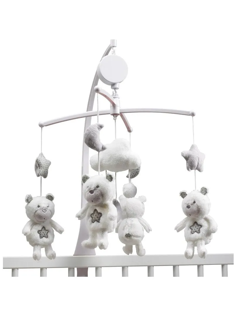 Mobile musical bébé Ours en polyester blanc - SAUTHON - Blanc