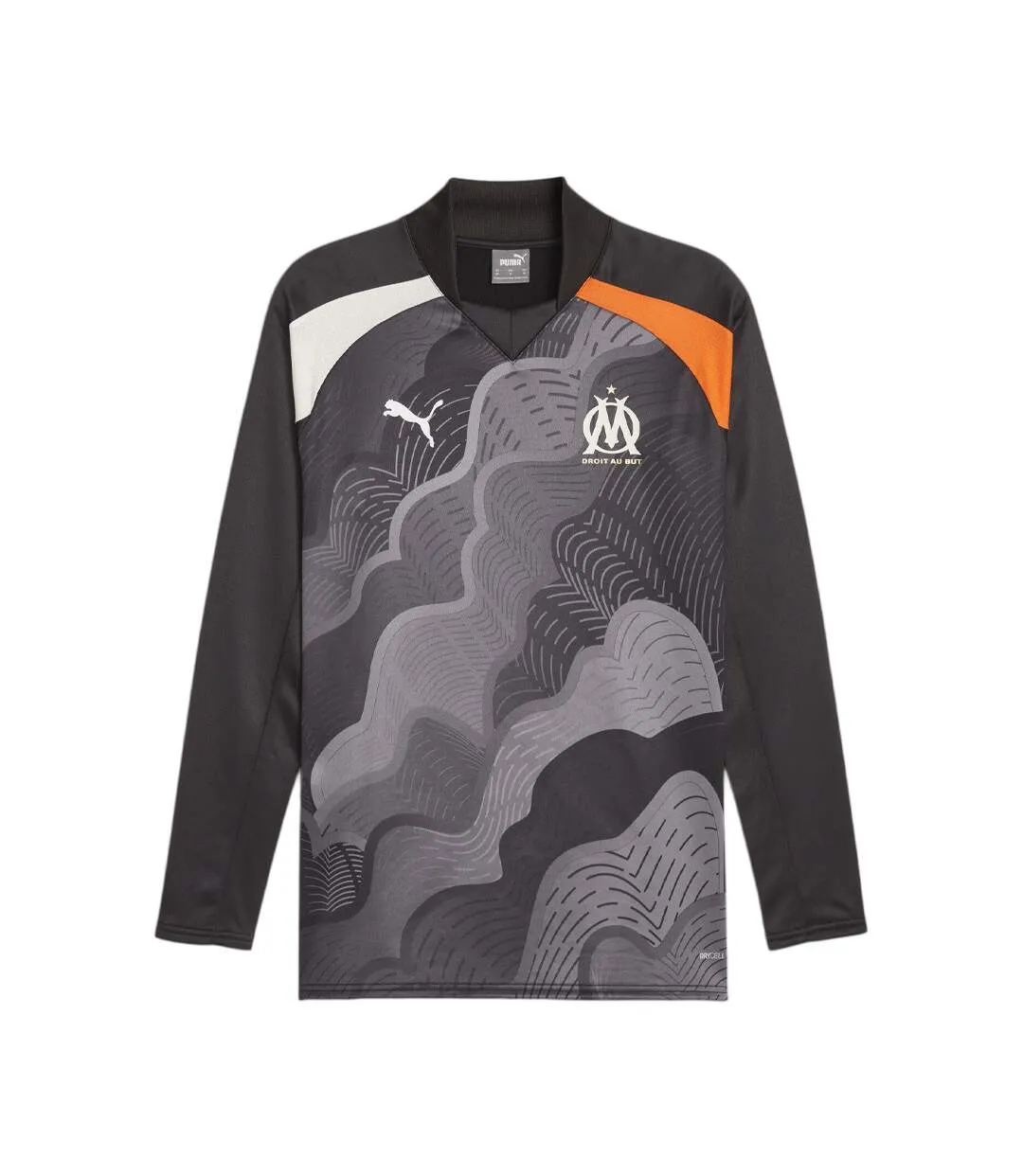 OM Maillot Prématch manches longues Gris Homme Puma 2023/24