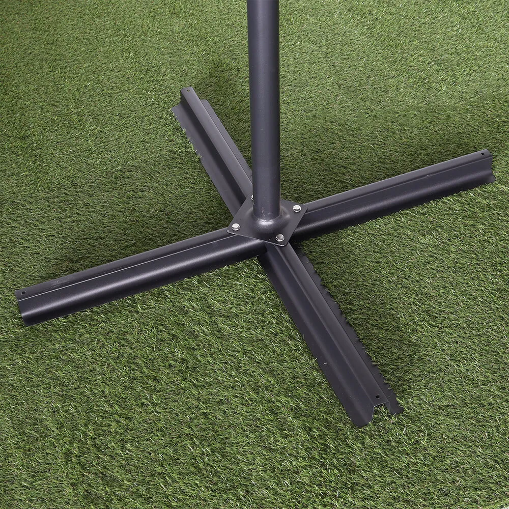 Parasol déporté acier taupe diamètre 3m