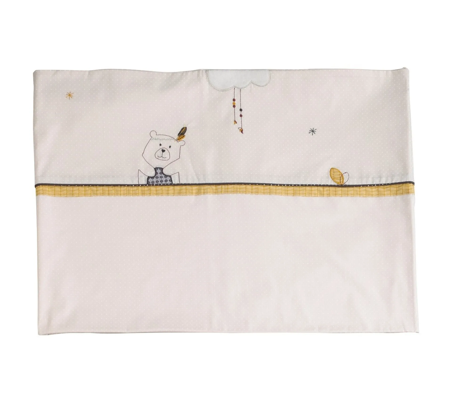 Parure De Lit Bébé 190x140cm Et Taie En Coton Beige
