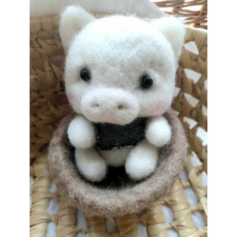 Petit animal peluche en laine feutrée faite main en France