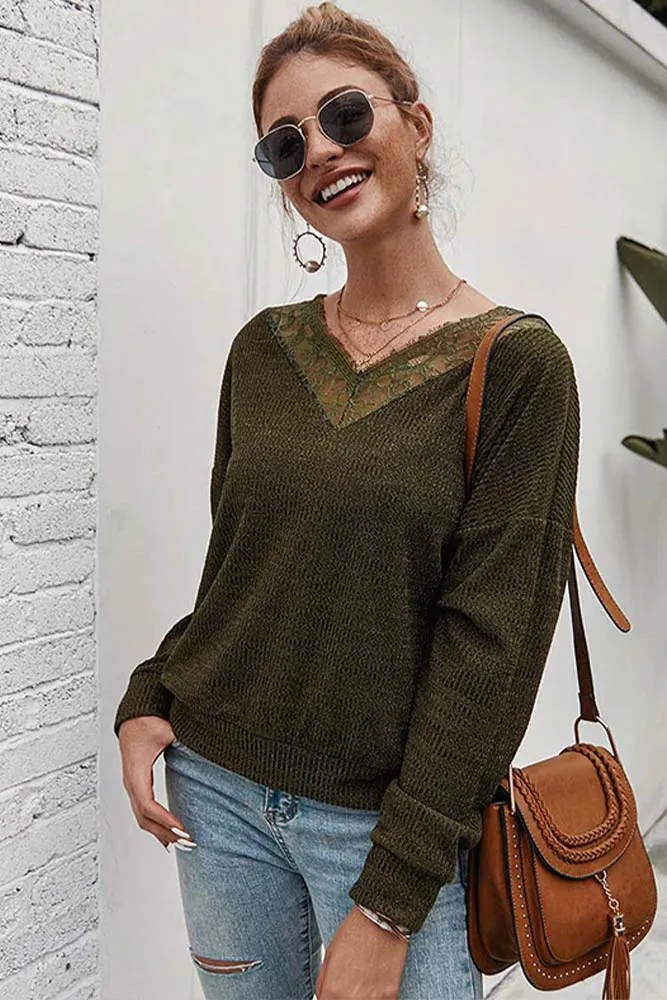 Pull Encolure Dentelle