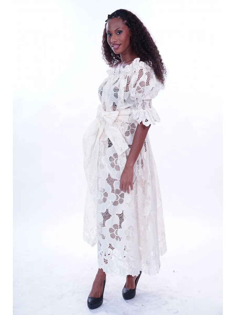 Robe Broderie Caresse Beige