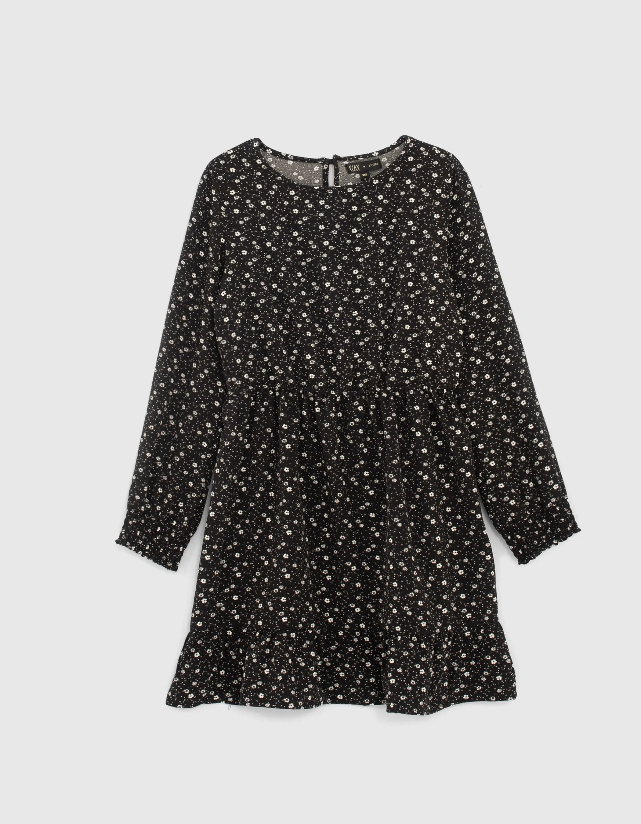 Robe noire à imprimé floral fille