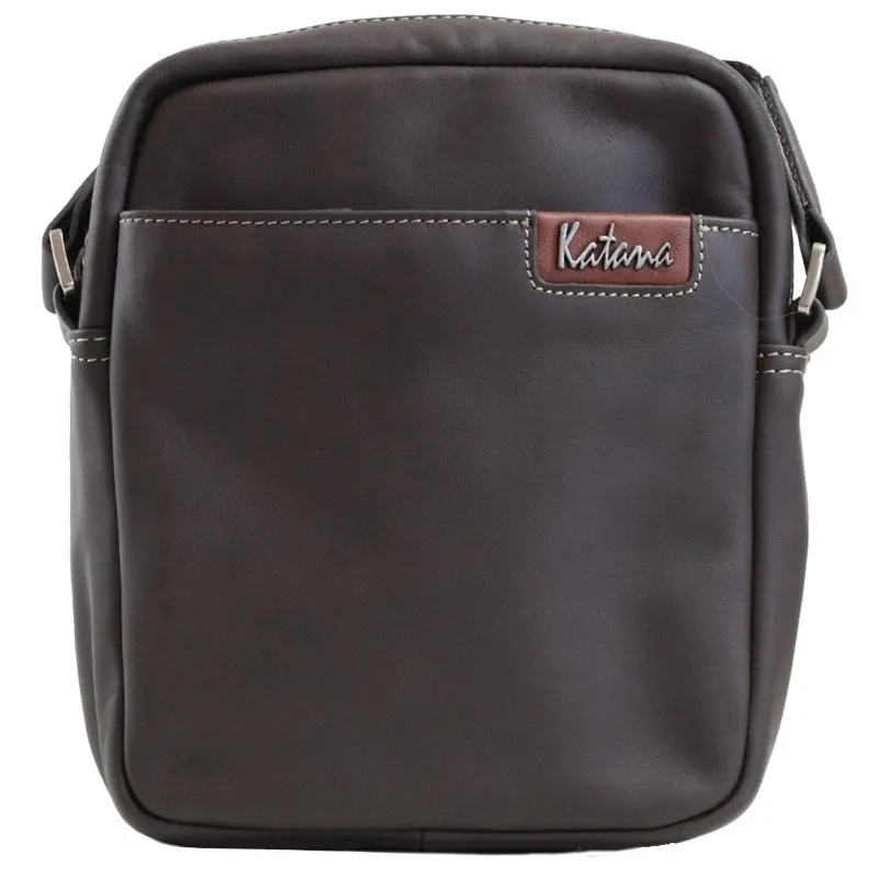 Sacoche bandoulière homme en cuir KATANA chocolat | Planetebag.com