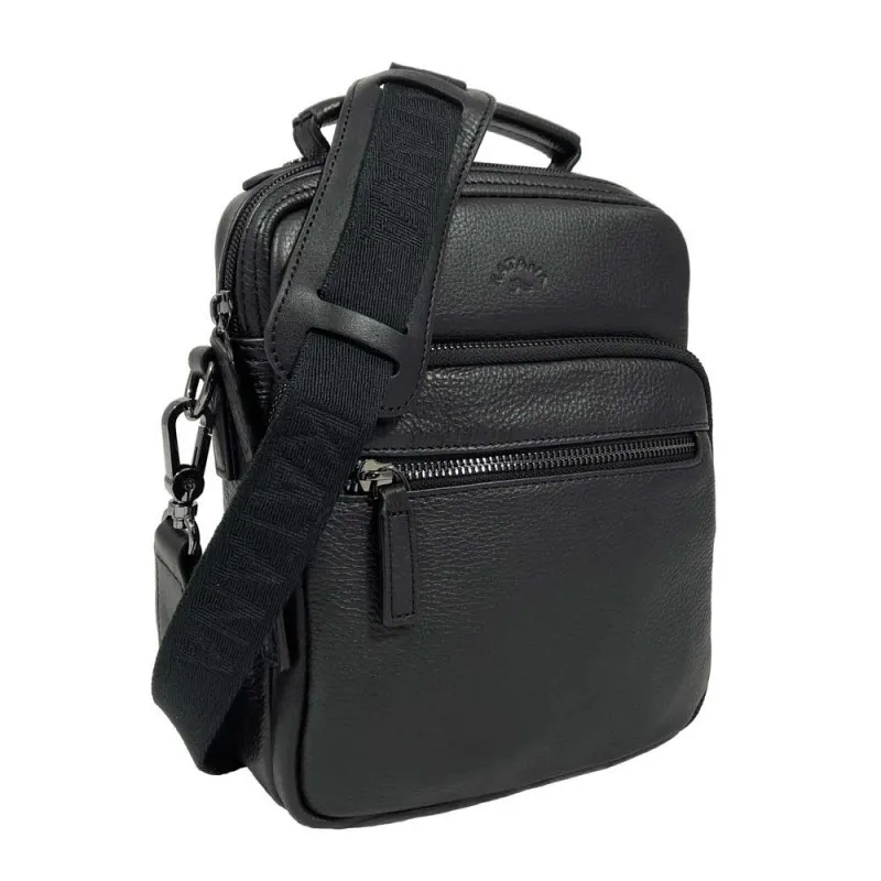 Sacoche homme porté main/épaule en cuir KATANA noir | Planetebag.com
