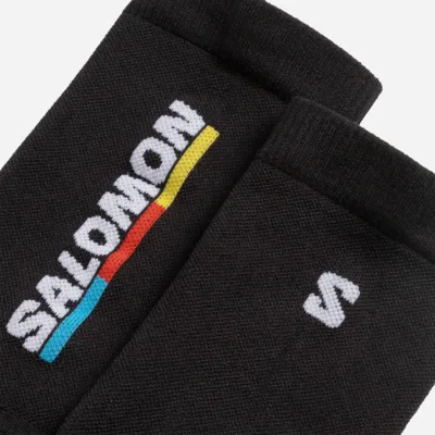 SALOMON SPORTSTYLE - PULSE RACE FLAG CREW SOCKS - Black / Bright Red / Lemon