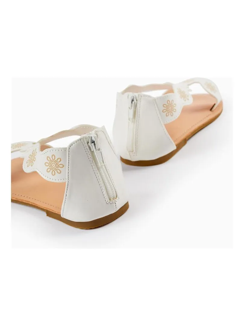 Sandale à motif floral pour fille  CÉRÉMONIE - Blanc