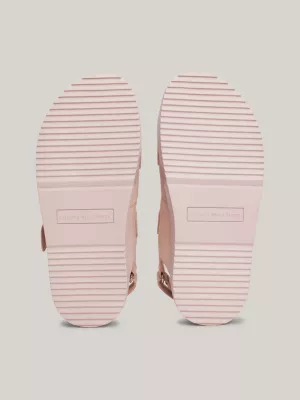 Sandales en cuir nubuck TH Monogram | Rose | Tommy Hilfiger