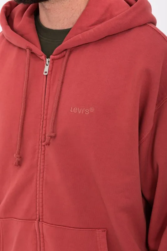 Sweat zippé rouge