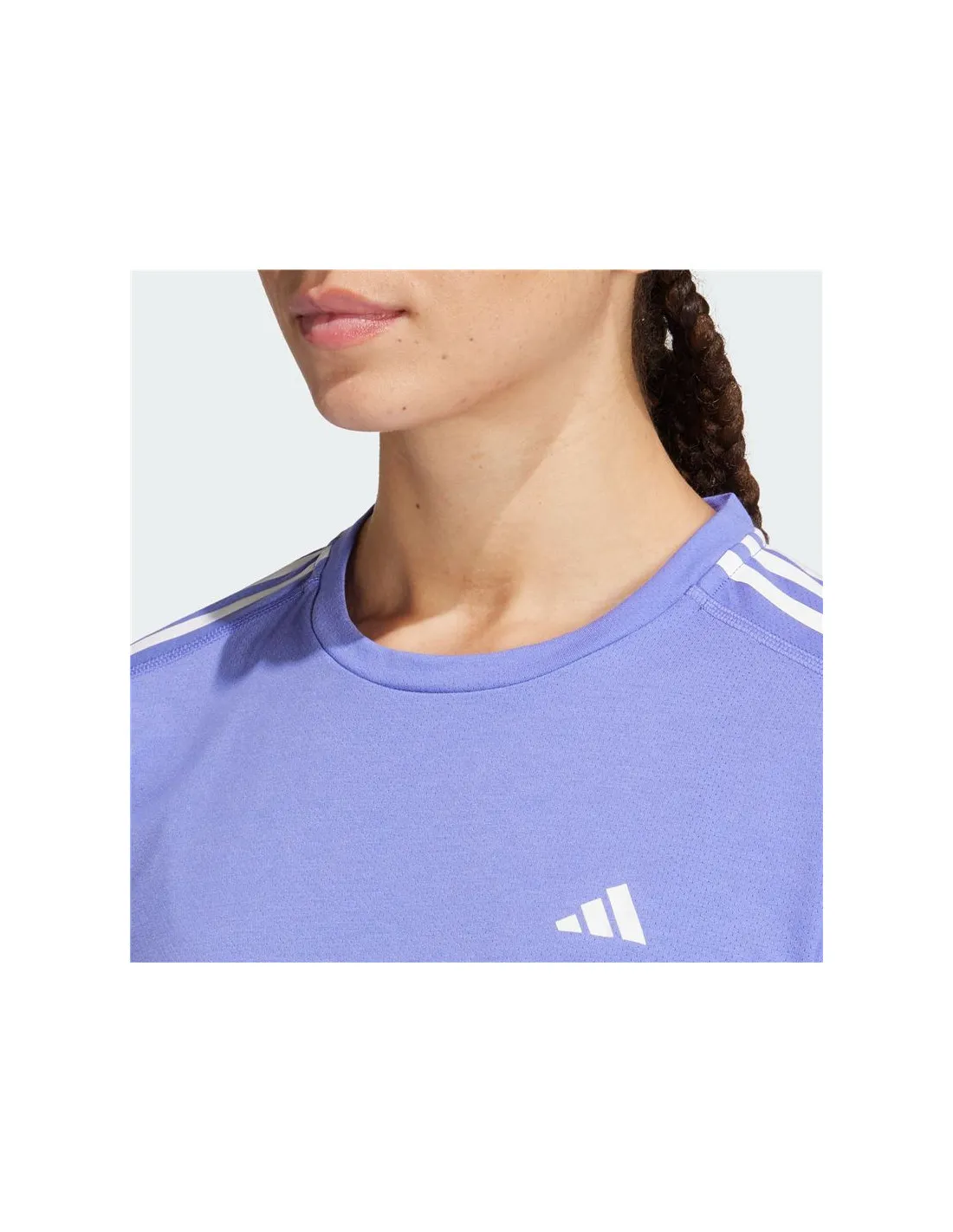 T-shirt Running Femme by Adidas Own The Run 3-Stripes Bleu