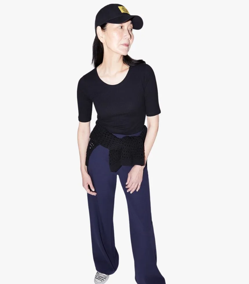 T-shirt Slim Fit en mélange de coton biologique noir