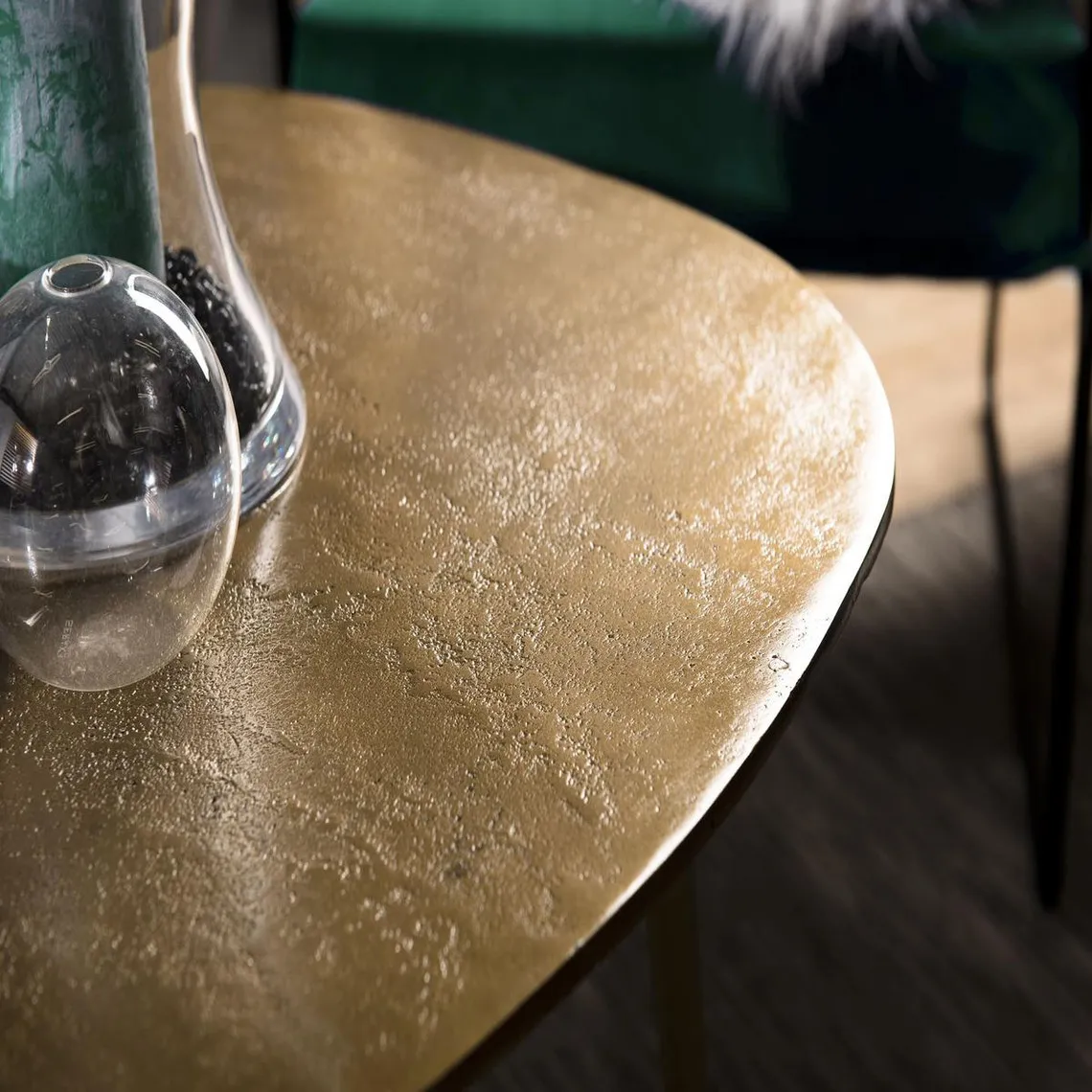 Table Basse JOHAN Goutte D'Eau Aluminium Doré | Table basse 3 SUISSES