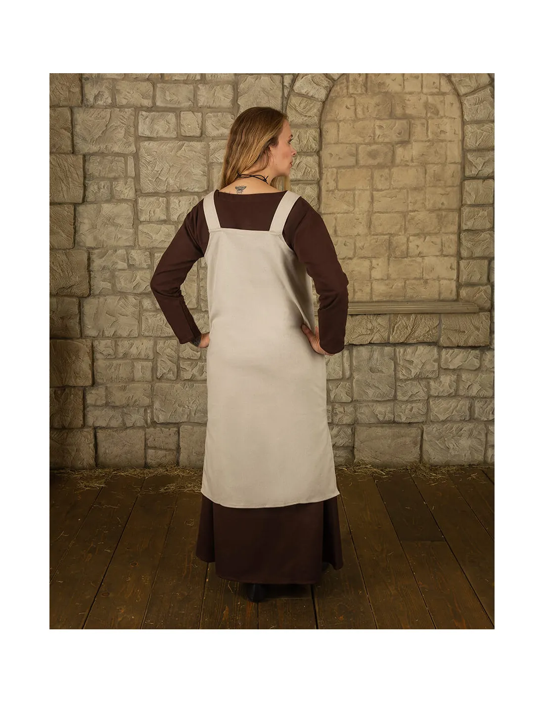 Tablier paysan modèle Esther, couleur crème ⚔️ Boutique Épées