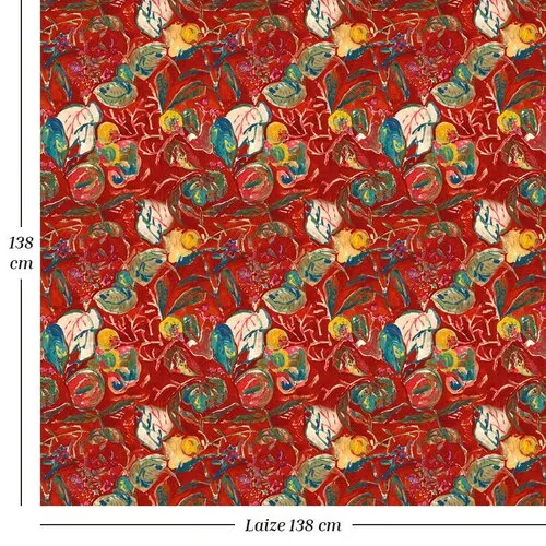 Velours ameublement multicolore, tissu siège tapissier/mètre, savoir-faire français, coupon de tissu, fleurs
